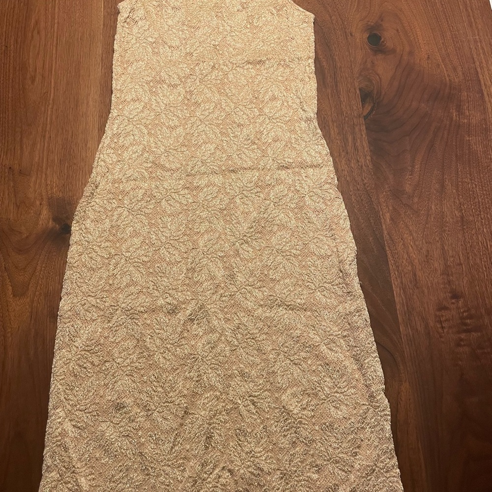 Wolford Lace Gold Bodycon Dress - Vintage!